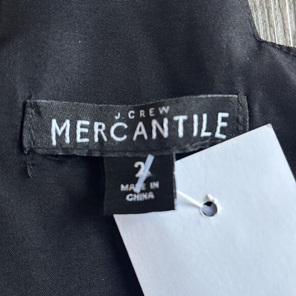 J. Crew Mercantile Scalloped Racerback Cami Tank Top Black Lined Size 2 - Picture 6 of 10